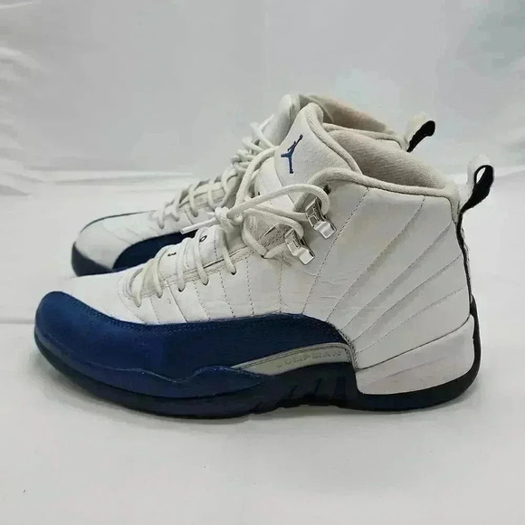 Air Jordan Men's Leather 12 Retro French Blue 2016 Sneaker Shoes White Size 7.5 - Picture 4 of 10